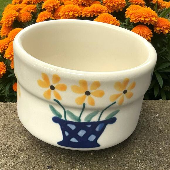 Bath & Body Works at Home Candle Holder Flowers Daisy Yellow Blue 4.25" Decor - Picture 1 of 12
